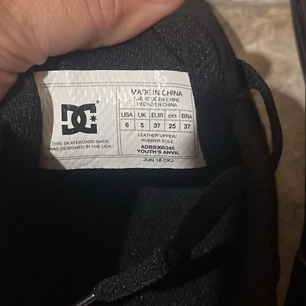DC Black Youth’s Anvil Skate Shoes